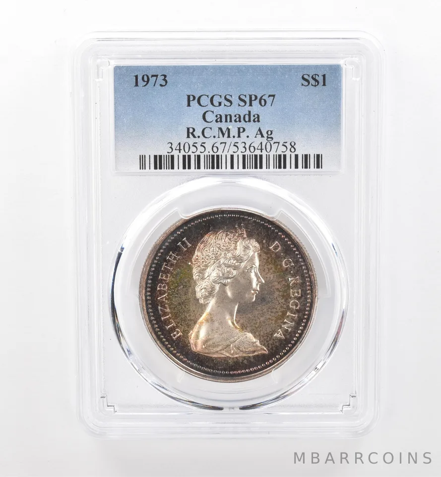 1973 Canada 1 Dollar Silver RCMP SP67 PCGS Beautiful Tone *1925