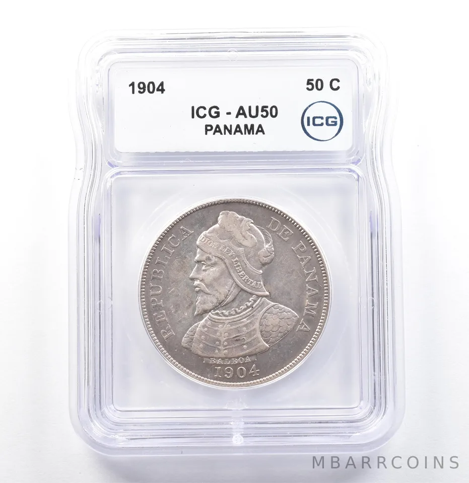 1904 Panama 50 Centesimos AU50 ICG *9867