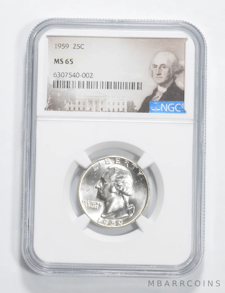 1959 Washington Quarter MS65 NGC - Special Label - 90% Silver