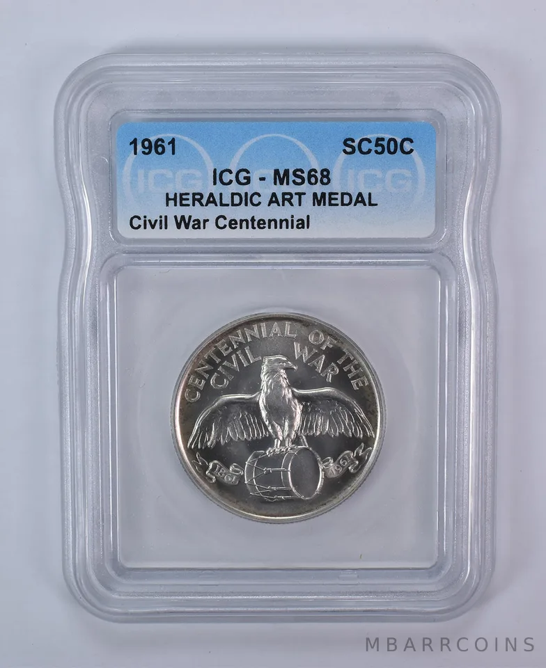 1961 So Called Half Dollar Civil War Centennial MS68 ICG