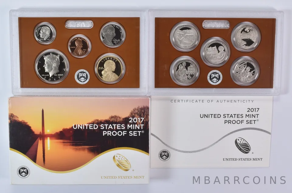 2017 Proof Set with Original Box & COA (10 coins)