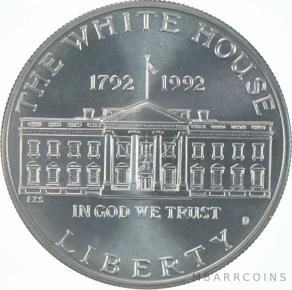 1992-D Unc White House Commemorative Silver Dollar $1