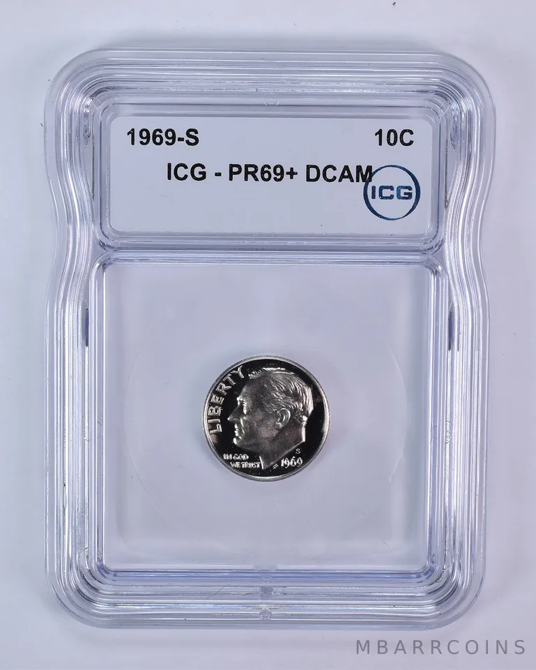1969-S Roosevelt Dime PR69+ DCAM ICG