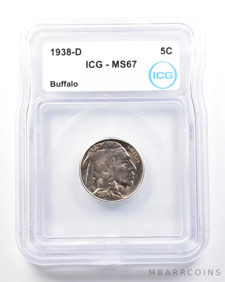 1938-D Indian Head Buffalo Nickel MS67 ICG a0726