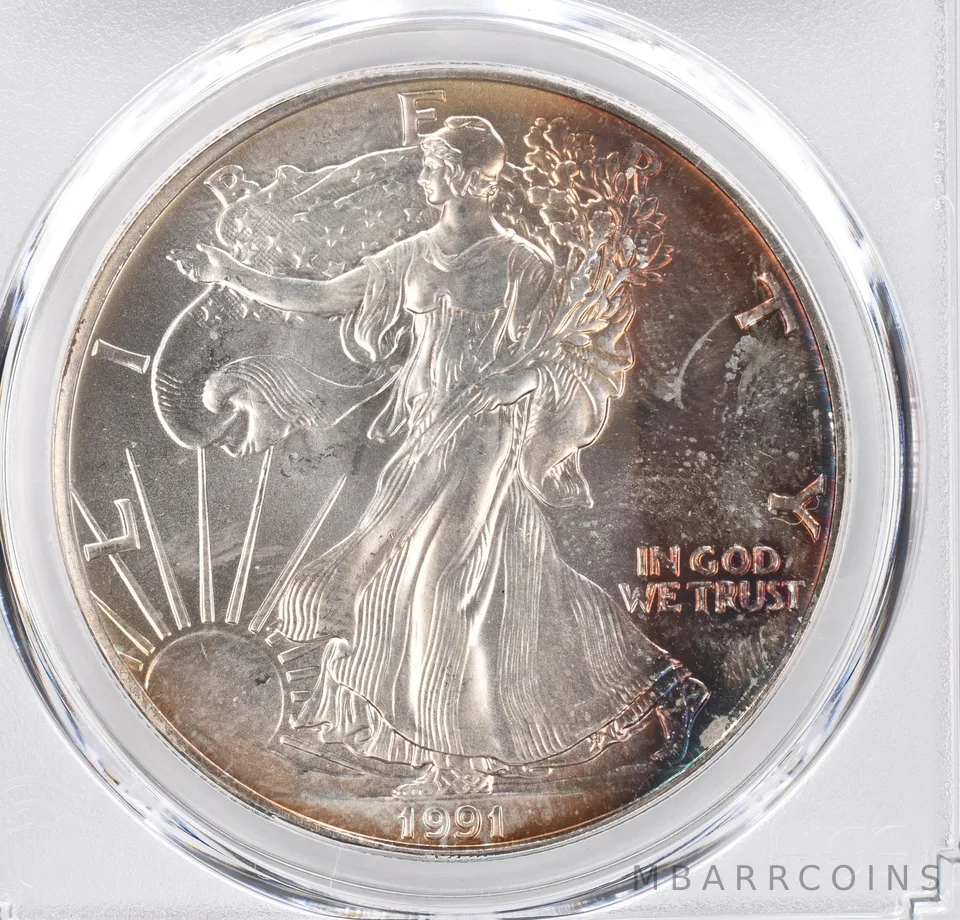 1991 American Silver Eagle MS68 PCGS Beautiful Tone *1156