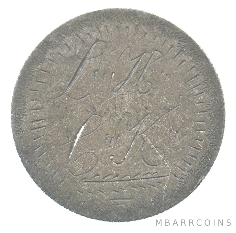 1853 Arrows Seated Liberty Quarter Love Token Victorian L H CK *5535