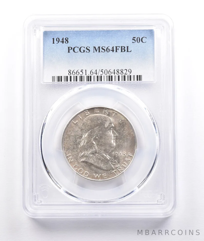 1948 Franklin Half Dollar MS64 FBL PCGS a6833