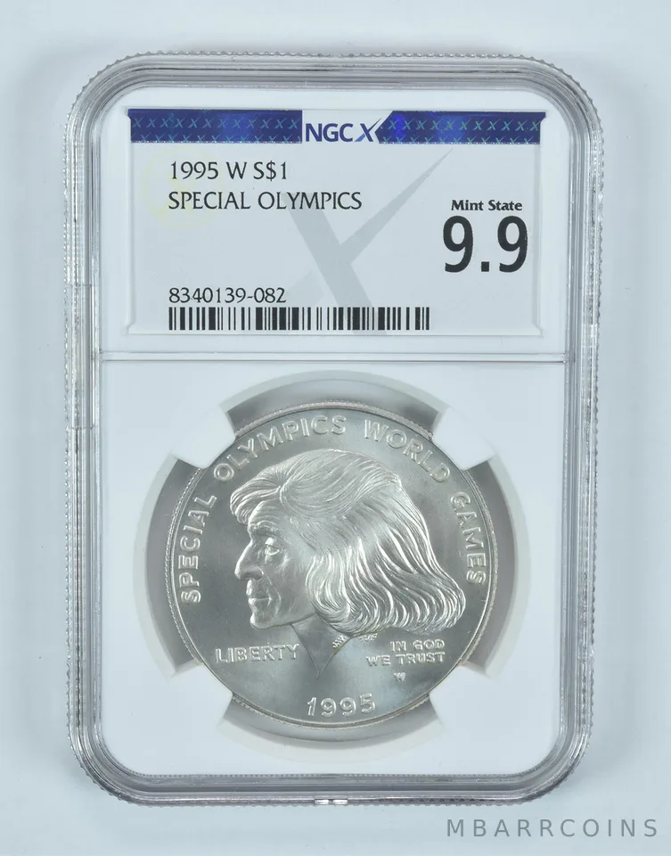 1995-W Special Olympics Commemorative Silver Dollar Mint State 9.9 NGC X NGCX