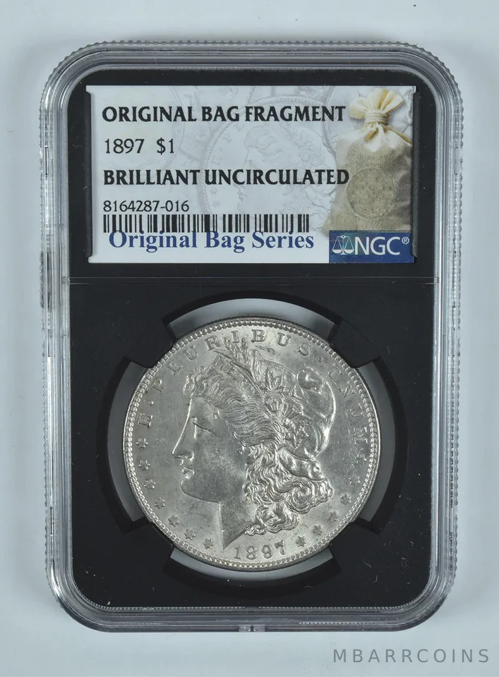 1897 Morgan Silver Dollar Original Bag Fragment BU NGC