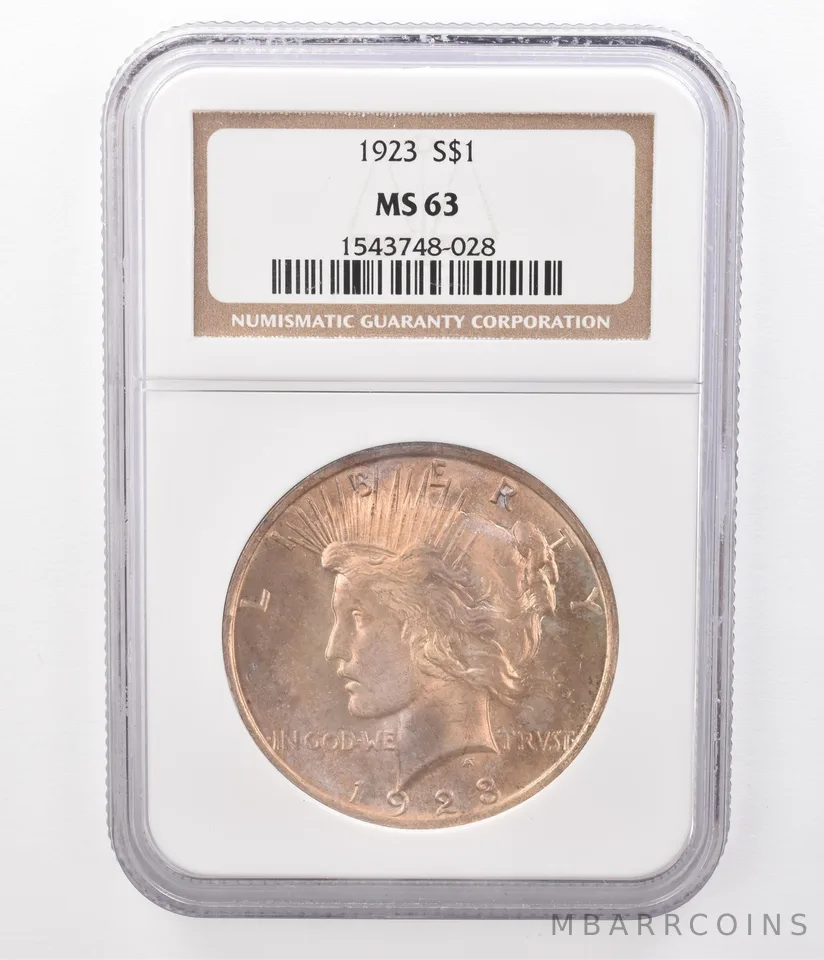 1923 Peace Silver Dollar MS63 NGC Beautifully Toned *8373