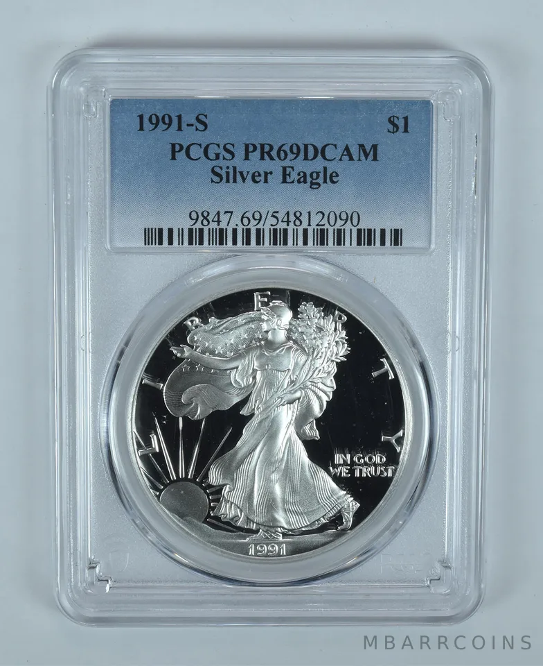 1991-S American Silver Eagle PR69 DCAM PCGS Blue Label