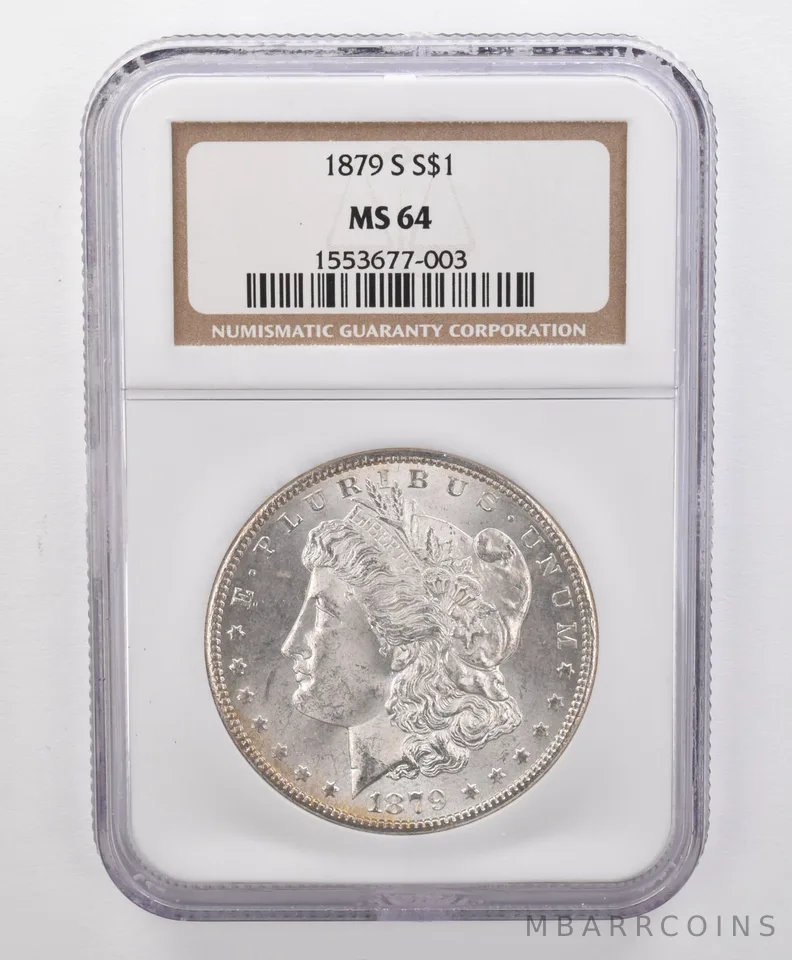MS64 1879-S Morgan Silver Dollar NGC Beautifully Toned *1940
