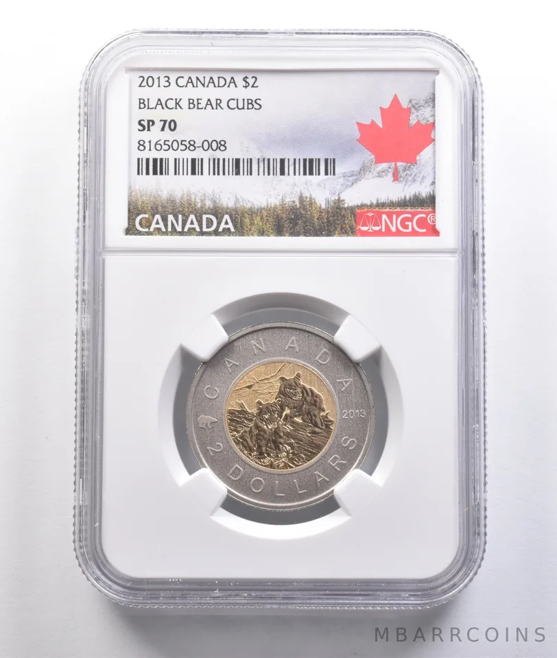 2013 Canada 2 Dollars Black Bear Cubs SP70 NGC *6894