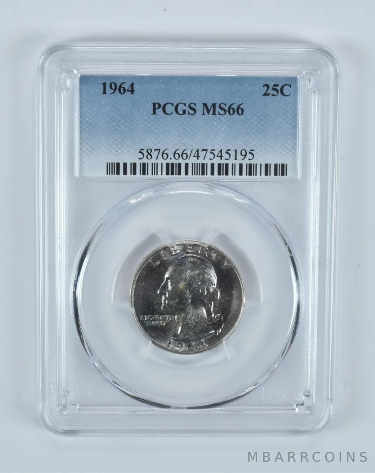 MS66 1964 Washington Quarter PCGS Beautifully Toned a7537