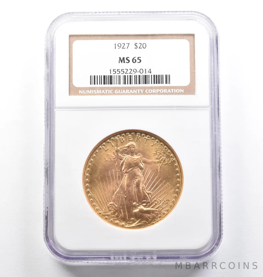 1927 $20 Saint Gaudens Gold Double Eagle MS65 NGC *6933