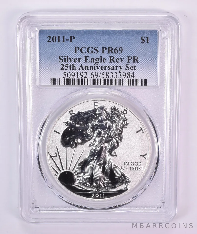 2011-P American Silver Eagle 25th Anniversary Set Reverse PR69 PCGS