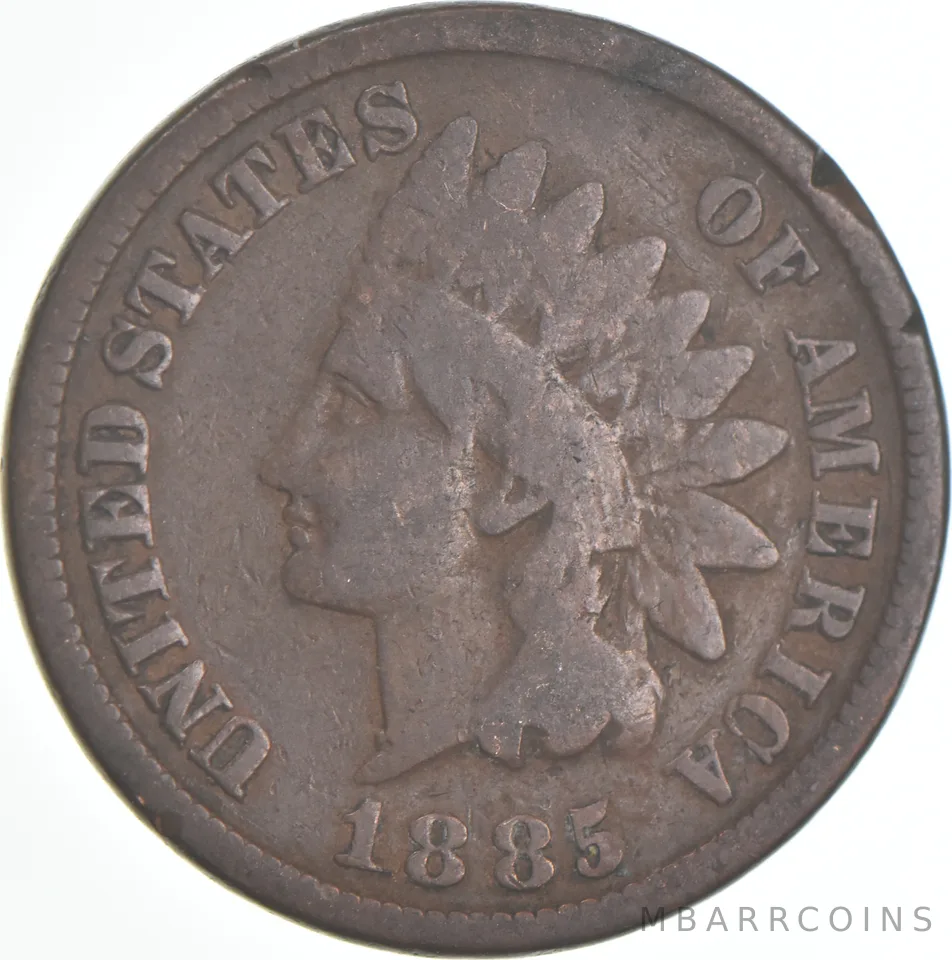 1885 Indian Head Cent AC Average Circ