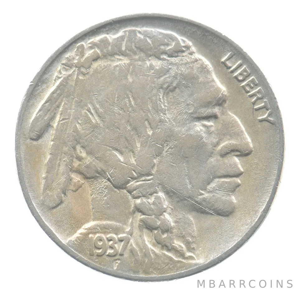 1937-D Indian Head Buffalo Nickel 3 Legs *3889