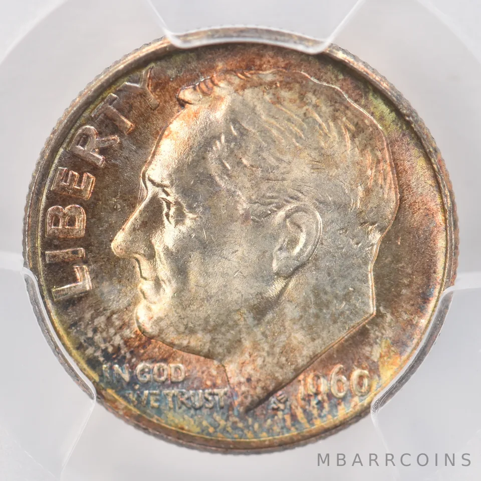 1960 Roosevelt Dime MS64 PCGS Beautiful Tone *0784