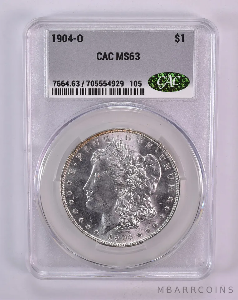 1904-O Morgan Silver Dollar MS63 CAC CACg