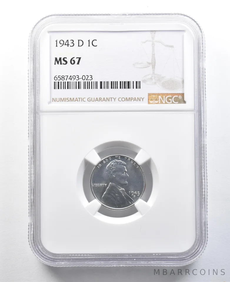 1943-D Lincoln Wheat Cent MS67 NGC *3463