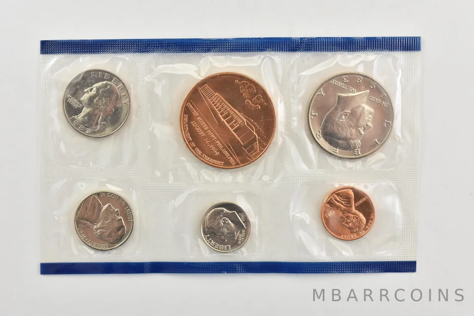 1983-P Half Dollar Quarter Dime Nickel Cent From Souvenir Set *8997