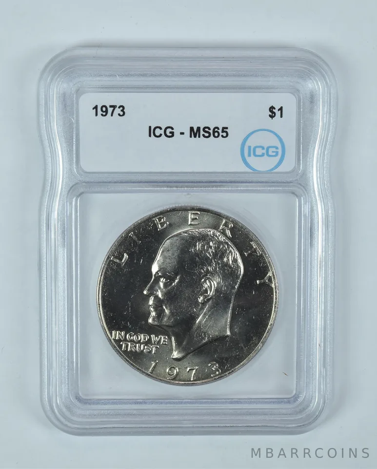1973 Eisenhower $1 MS65 ICG