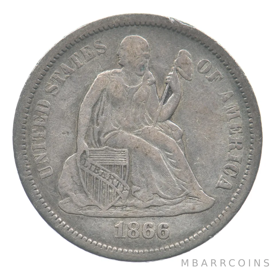 1866-S Seated Liberty Dime a6418