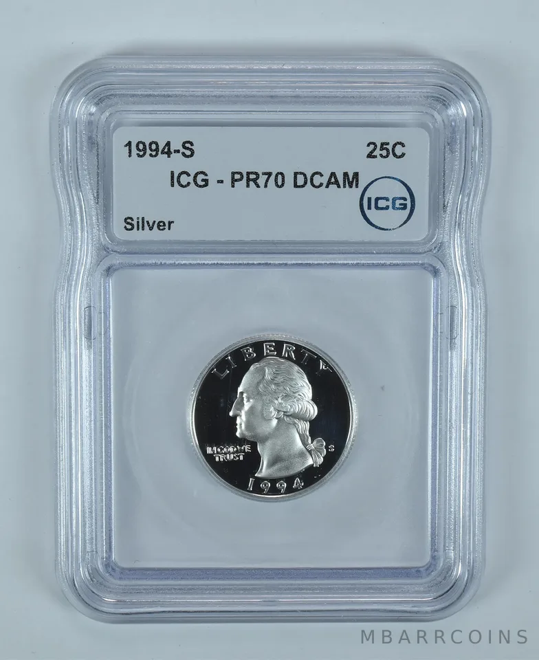 1994-S Washington Quarter Silver PR70 DCAM ICG