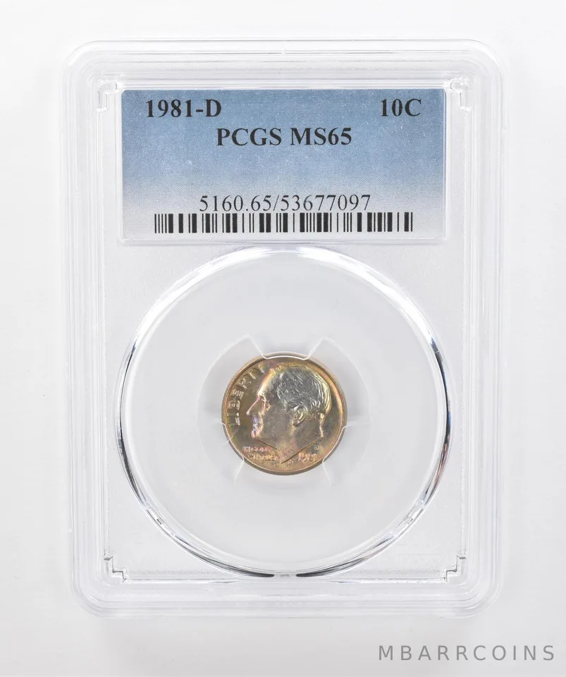 1981-D Roosevelt Dime MS65 PCGS Beautiful Tone a1294