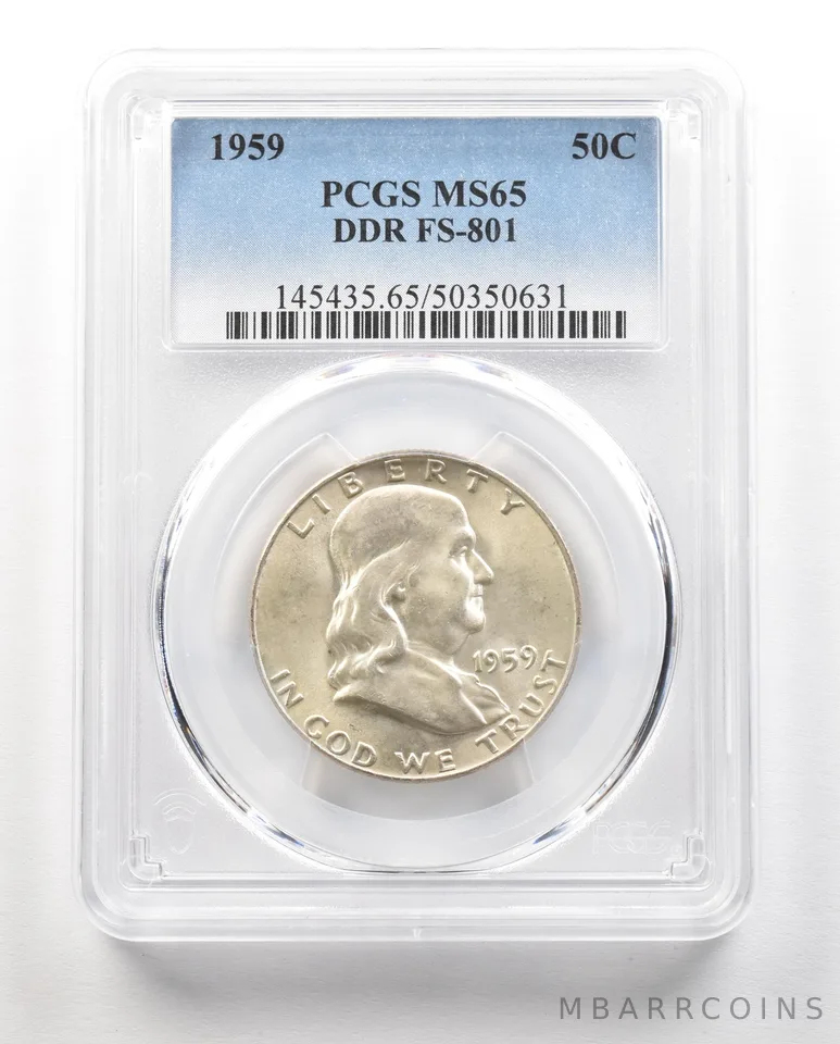 1959 Franklin Half Dollar DDR FS-801 MS65 PCGS a4852