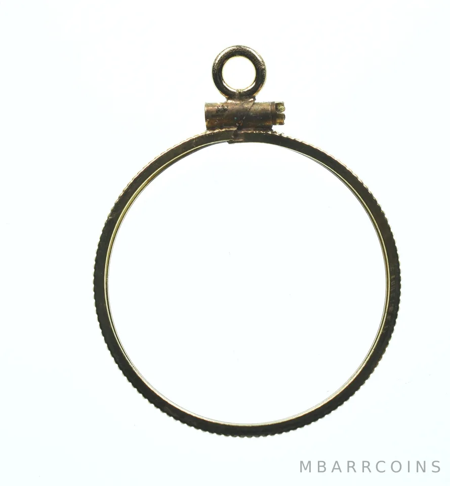 12K 23mm Gold Filled 1/4 Oz Libertad Coin Bezel Pendant Frame Edge a1272