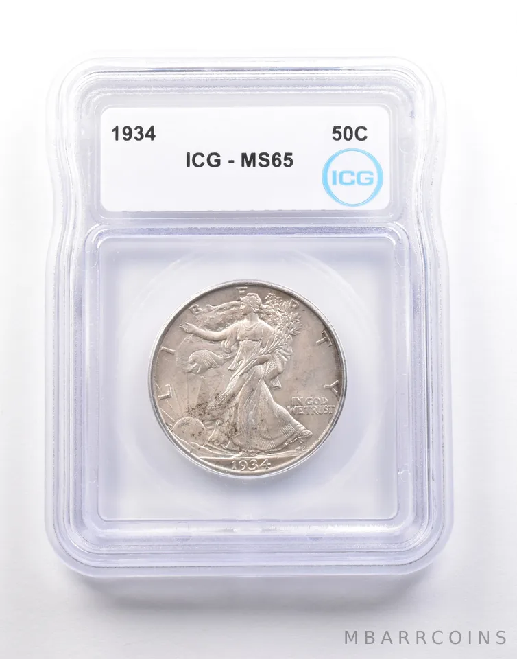 1934 Walking Liberty Half Dollar MS65 ICG *5137