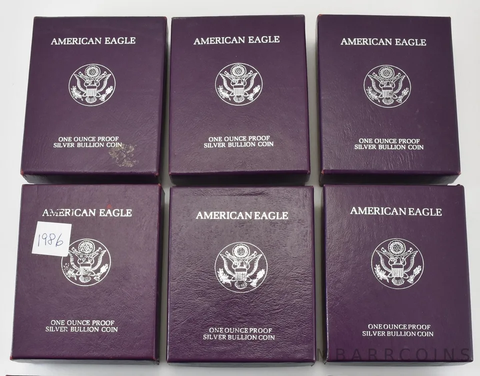 OGP (44) 1986-1993 Proof American Silver Eagle Packaging Purple - NO COINS