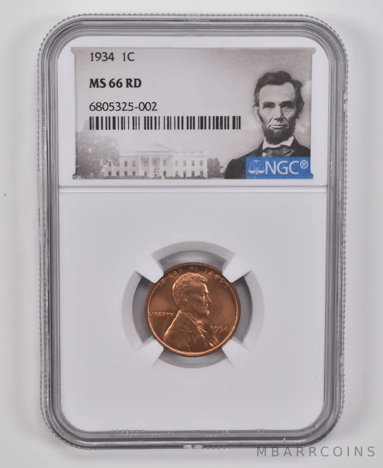 1934 Lincoln Wheat Cent MS66 RD NGC Special Label