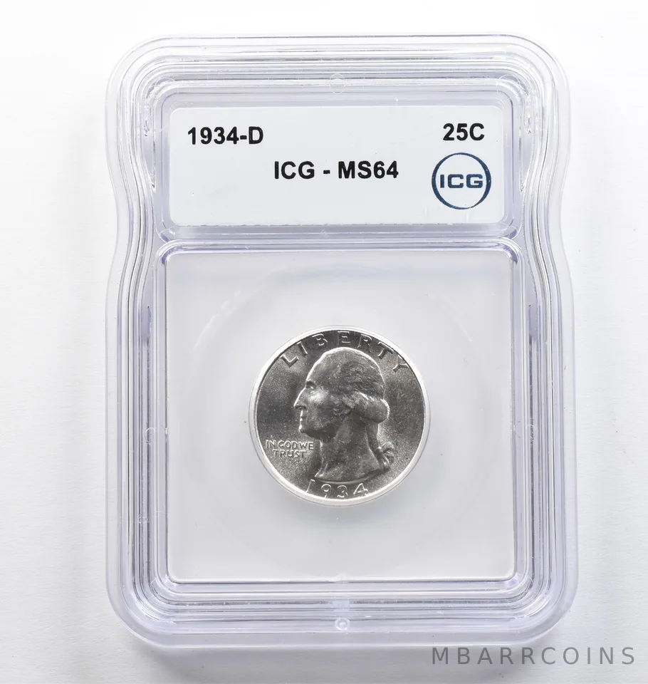 1934-D Washington Quarter MS64 ICG *9435