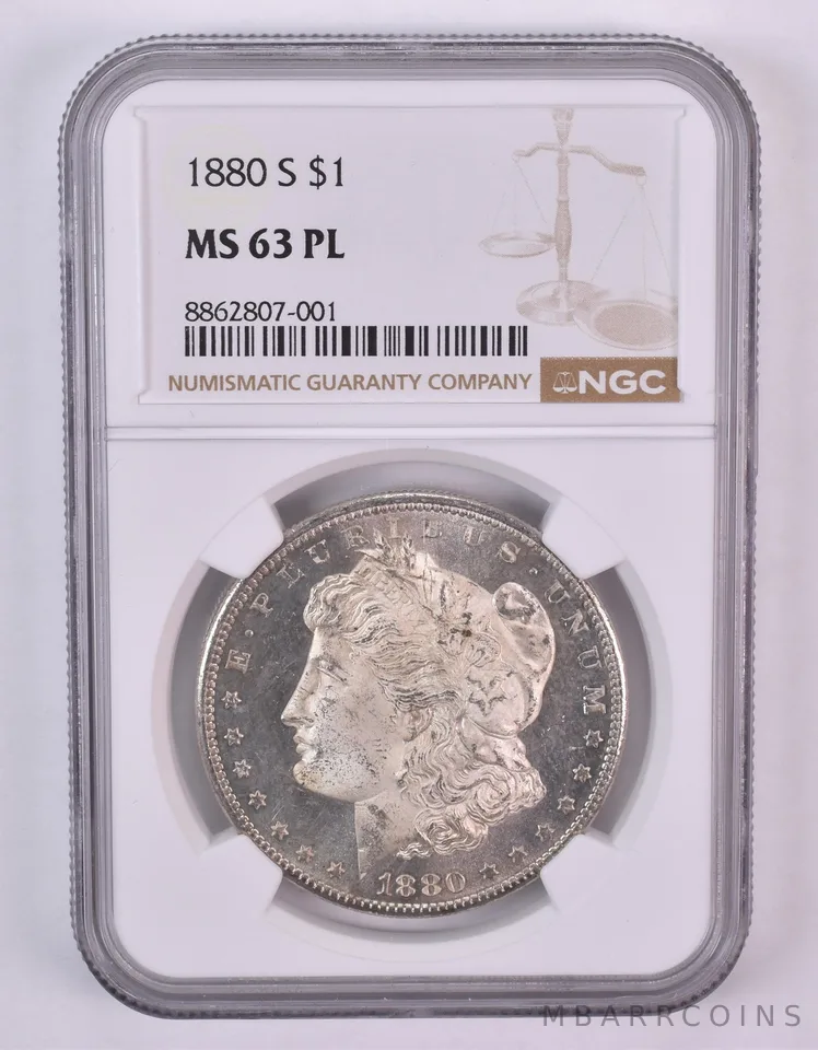 1880-S Morgan Silver Dollar MS63 PL NGC *0994