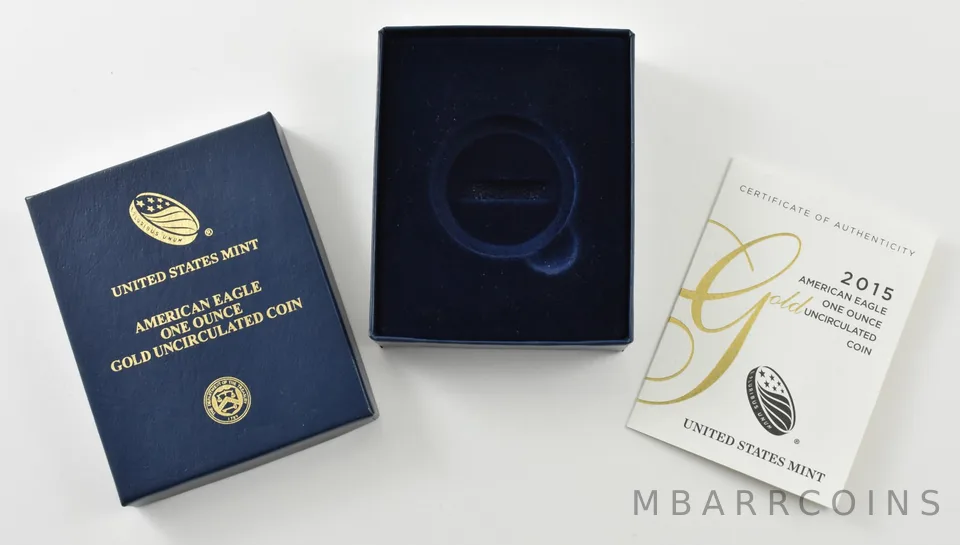 OGP 2015-W Gold Eagle 1 Oz Uncirculated Burnished BOX & COA - NO COIN