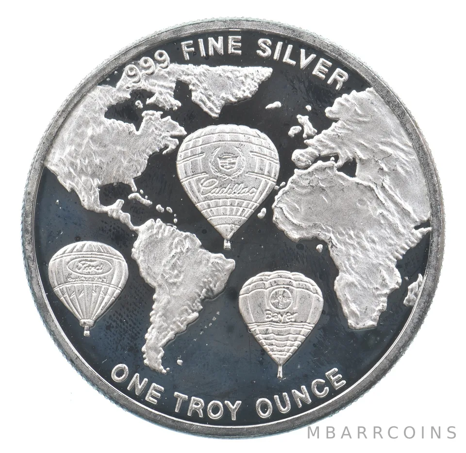 VINTAGE Art Bar/Round 1996 Kodak Albuquerque Balloon Fiesta Silver 1 T Oz *225