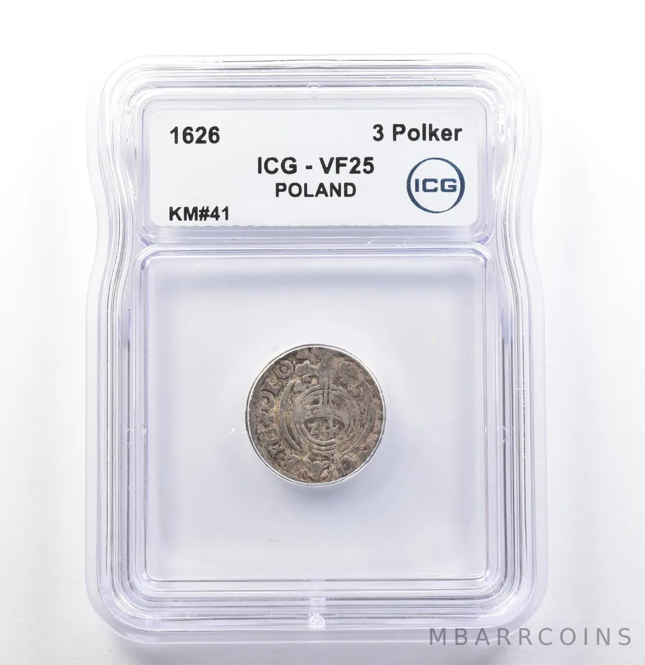 1626 Poland 3 Polker KM#41 VF25 ICG *9861