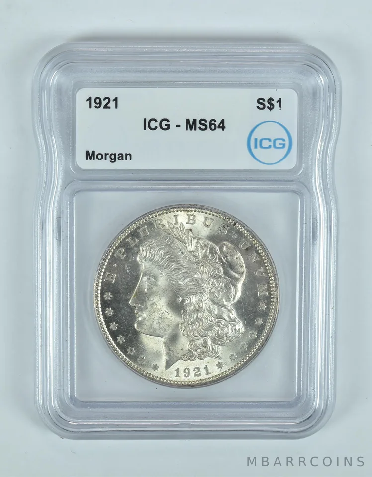 1921 Morgan Silver Dollar MS64 ICG