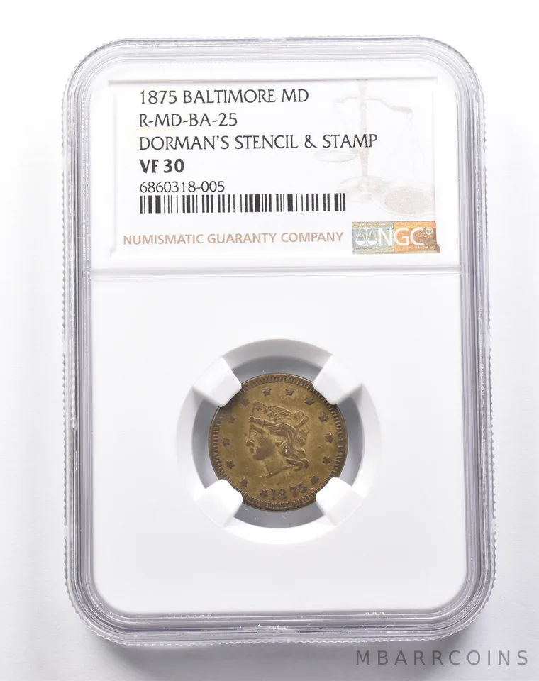 1875 Baltimore MD R-MD-BA-25 Dorman's Stencil & Stamp VF30 NGC a6532