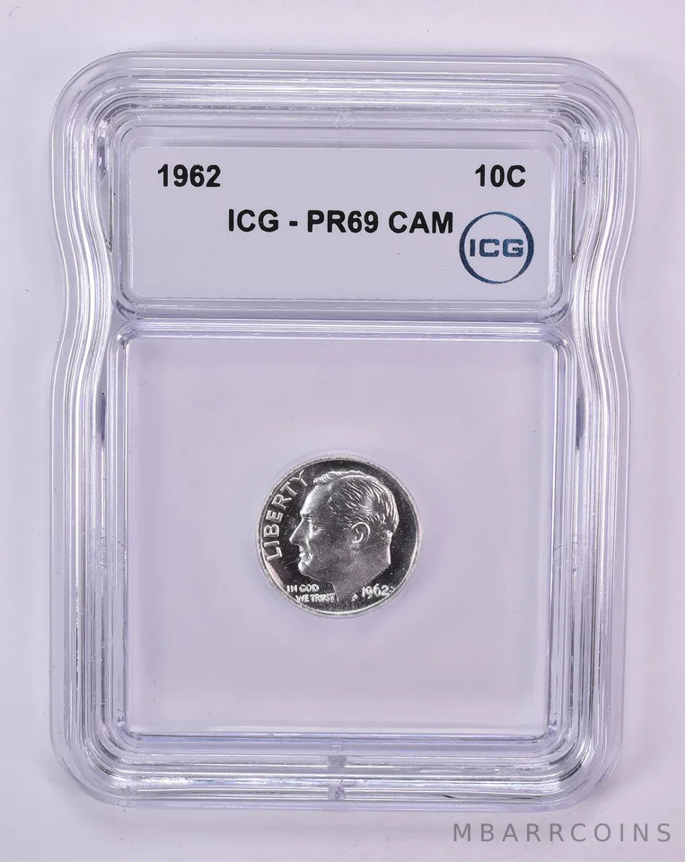 1962 Roosevelt Dime PR69 CAM ICG