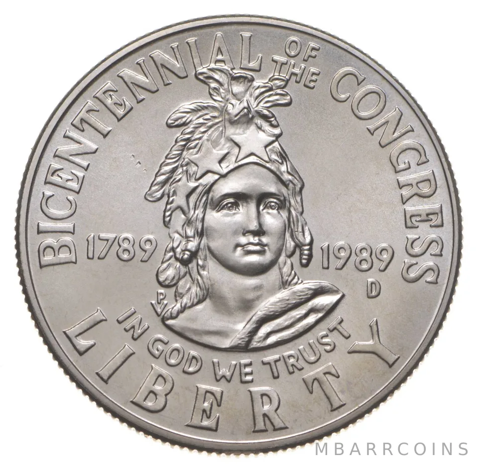 1989-D Congressional BU Unc Half Dollar US Congress 50c Commemorative