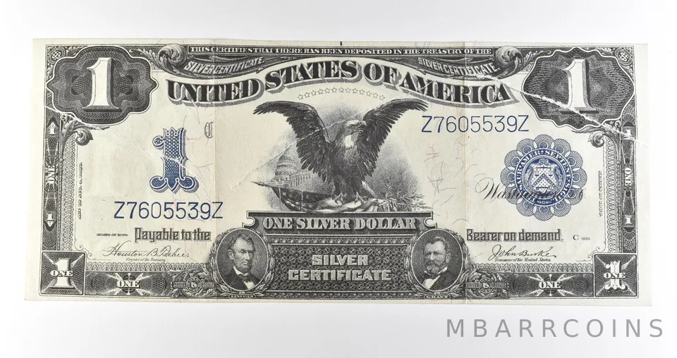 1899 $1 Silver Certificate Black Eagle Blue Seal Large Note Fr#233 *4616
