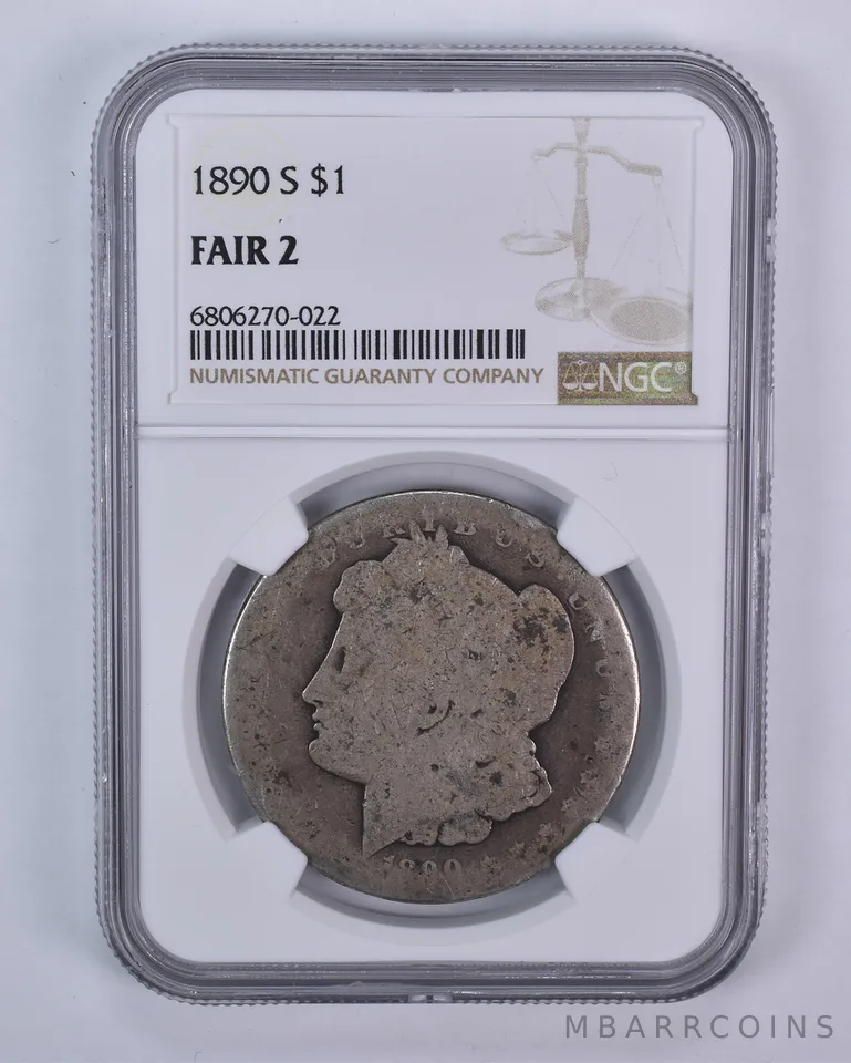1890-S Morgan Silver Dollar Fair 2 NGC Lowball
