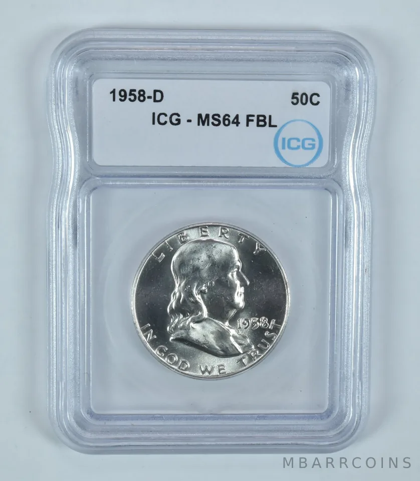 1958-D Franklin Half Dollar MS64 FBL ICG