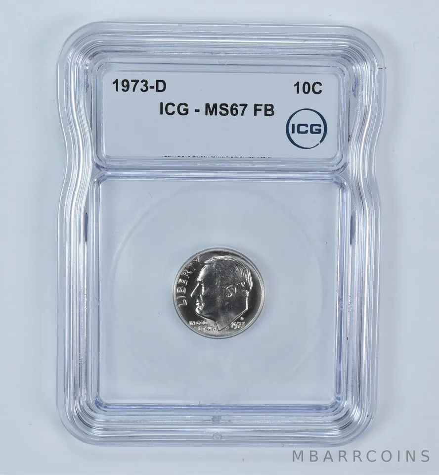 1973-D Roosevelt Dime MS67 FB ICG