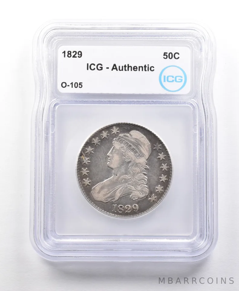 1829 Capped Bust Half Dollar O-105 Authentic ICG *5613