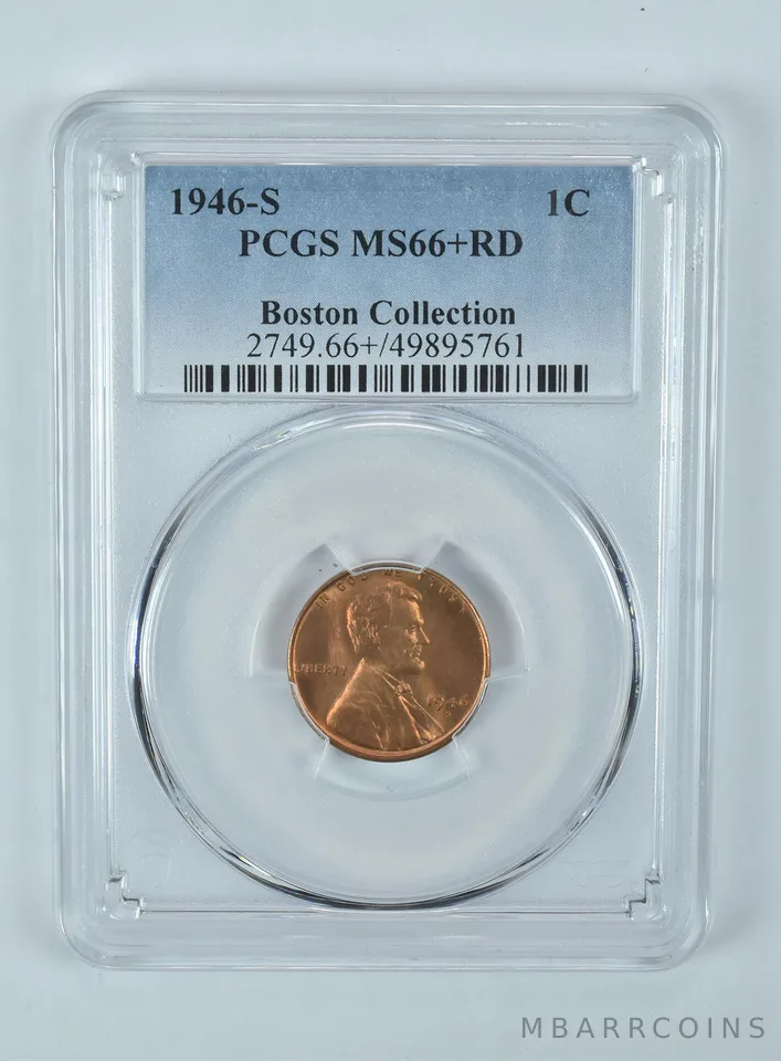 1946-S Lincoln Wheat Cent Boston Collection MS66+ RD PCGS
